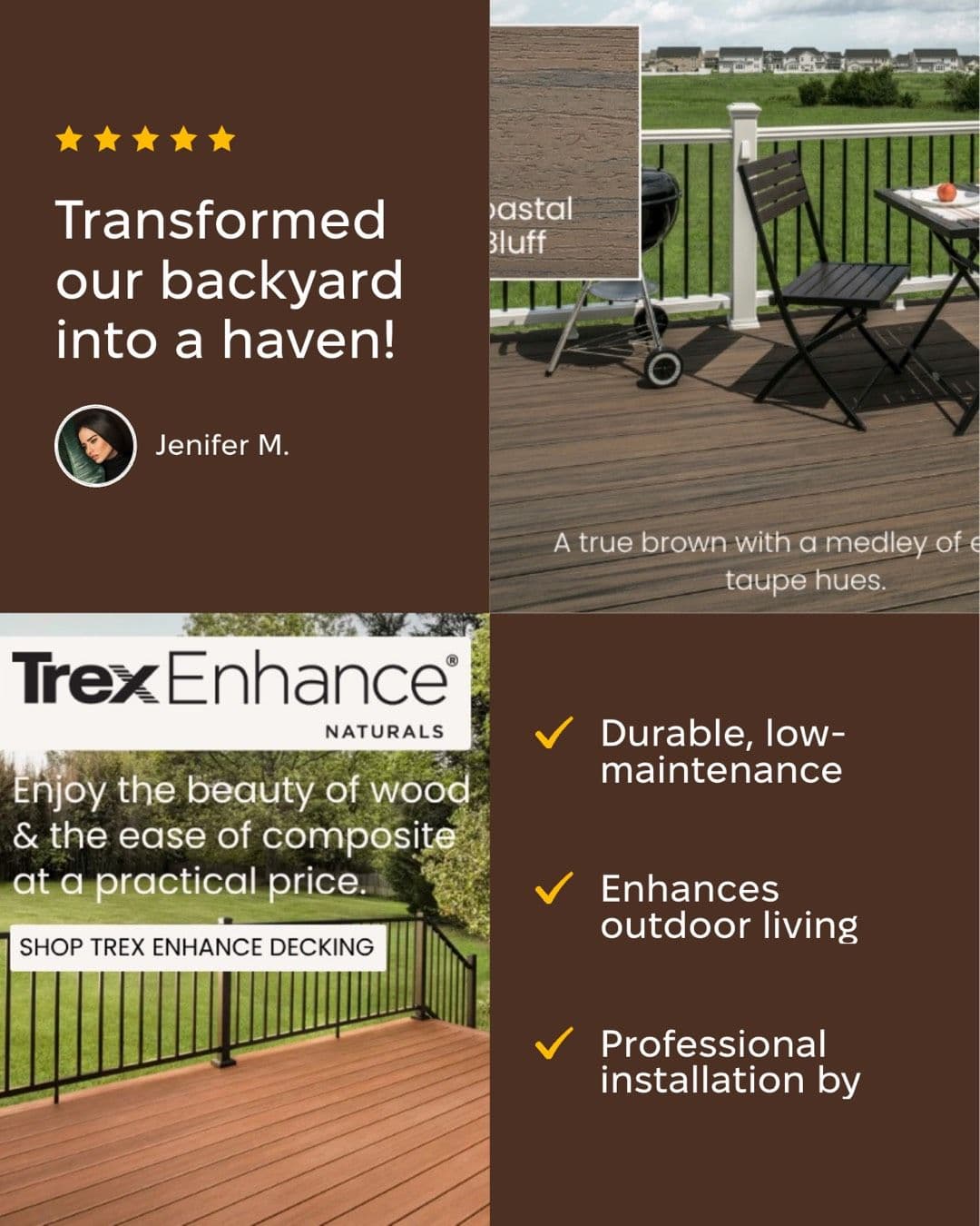Backyard Deck Installation with Trex Composite Decking in North Georgia image